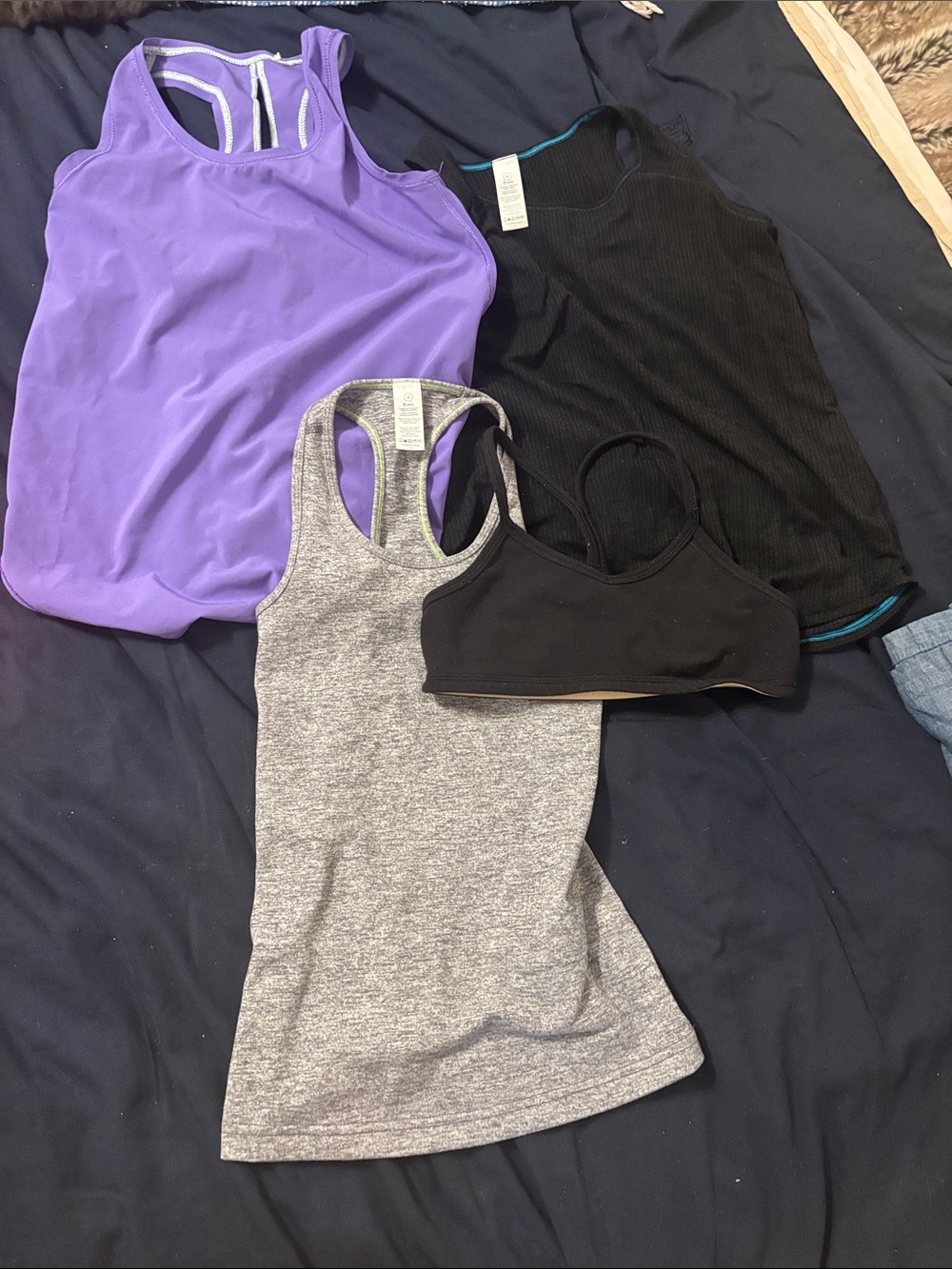 Ivivva Girls Tank & Sports Bra Set - Purple, Black, Heather Gray